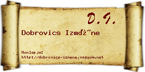 Dobrovics Izméne névjegykártya